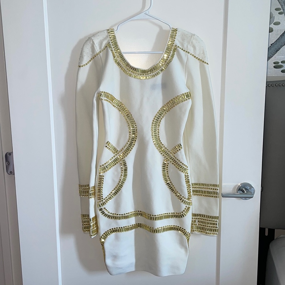 Embellished bandage dress